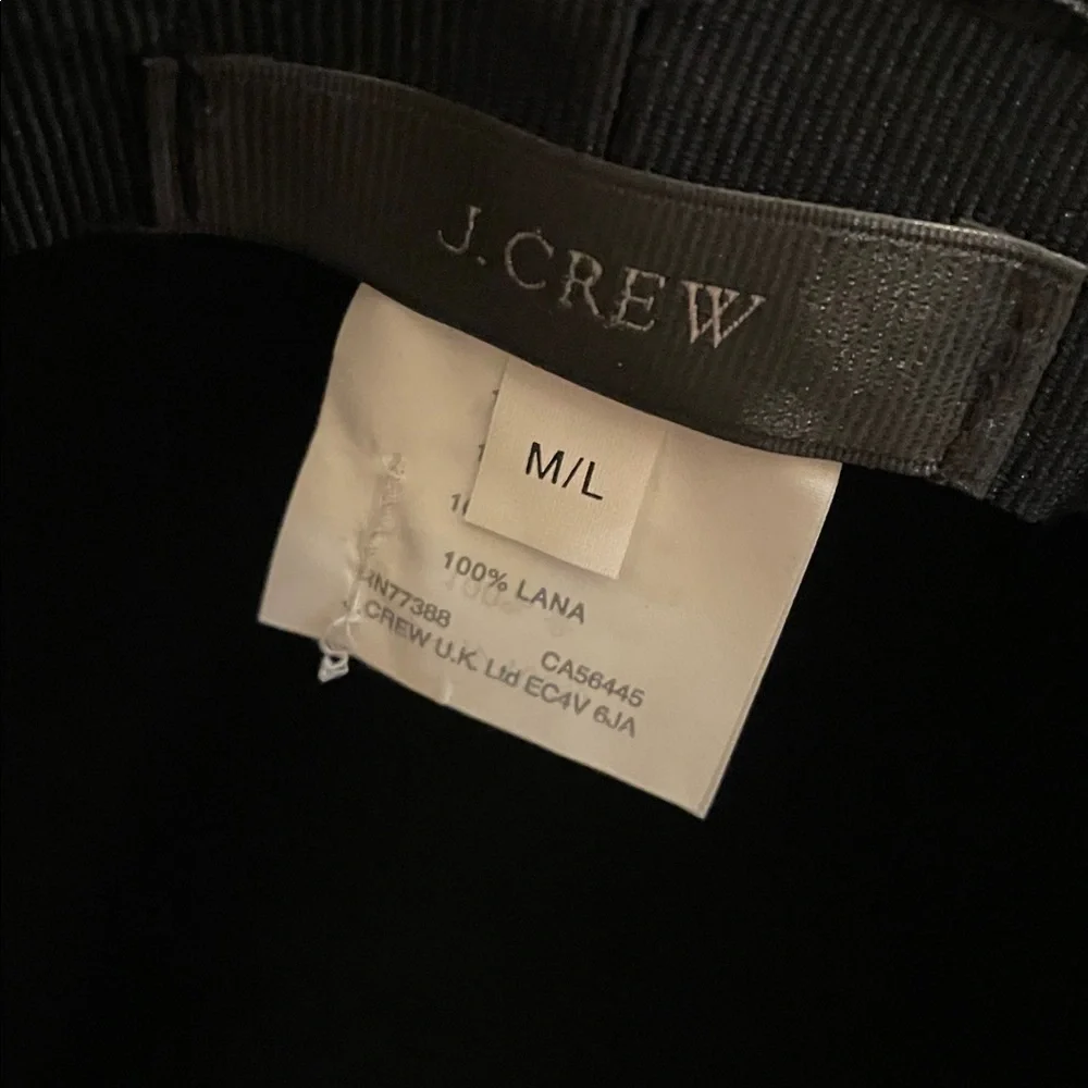 J. Crew Black Wool Hat. Size M/L - Picture 4 of 10